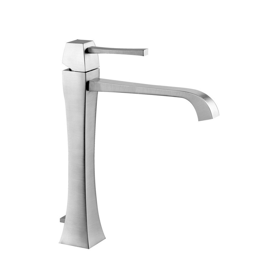 Immagine di Gessi MIMI miscelatore lavabo H.30 cm, con scarico e flessibili di collegamento, finitura finox 11988#149