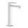 Gessi RETTANGOLO miscelatore lavabo H.30 cm, con scarico e flessibili di collegamento, finitura finox 11921#149