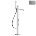 Immagine di Gessi RETTANGOLO parti esterne per piantana esterno vasca con doccetta finitura black metal brushed PVD 24968#707