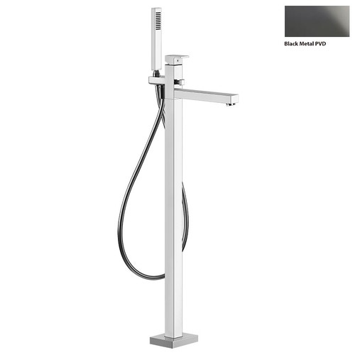 Immagine di Gessi RETTANGOLO parti esterne per piantana esterno vasca con doccetta finitura black metal PVD 24968#706