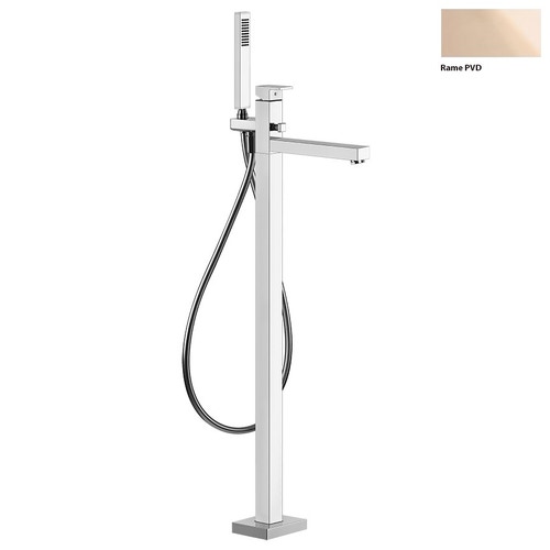 Immagine di Gessi RETTANGOLO parti esterne per piantana esterno vasca con doccetta finitura rame PVD 24968#030