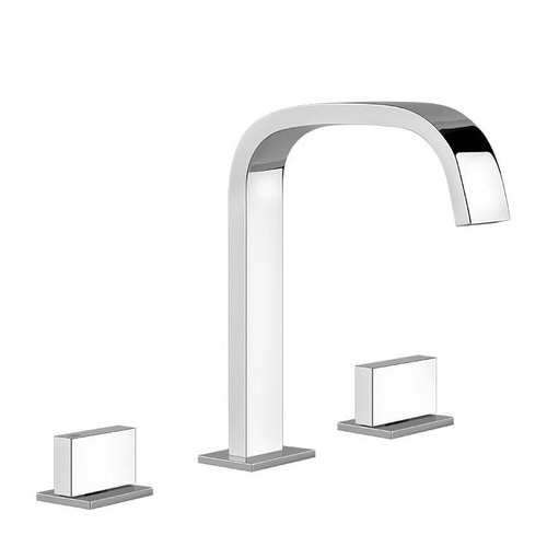 Immagine di Gessi gruppo lavabo H.23 cm, 3 fori con scarico, finitura black metal brushed PVD 20426#707