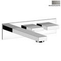 Immagine di Gessi RETTANGOLO T parti esterne per gruppo lavabo ad incasso con bocca senza scarico erogazione 141 mm installazione orizzontale o verticale finitura black metal brushed PVD 20489#707