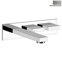 Immagine di Gessi RETTANGOLO T parti esterne per gruppo lavabo ad incasso con bocca senza scarico erogazione 141 mm installazione orizzontale o verticale finitura black metal brushed PVD 20489#707