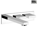 Immagine di Gessi RETTANGOLO T parti esterne per gruppo lavabo ad incasso con bocca senza scarico erogazione 141 mm installazione orizzontale o verticale finitura black metal PVD 20489#706