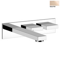 Immagine di Gessi RETTANGOLO T parti esterne per gruppo lavabo ad incasso con bocca senza scarico erogazione 141 mm installazione orizzontale o verticale finitura rame PVD 20489#030