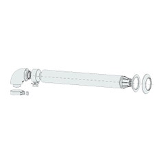 Immagine di Ariston Kit scarico coassiale Ø60/100 partenza orizzontale L 1 m 3318000