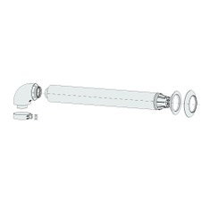 Immagine di Ariston Kit scarico coassiale Ø60/100 posteriore L 1 m 3319382