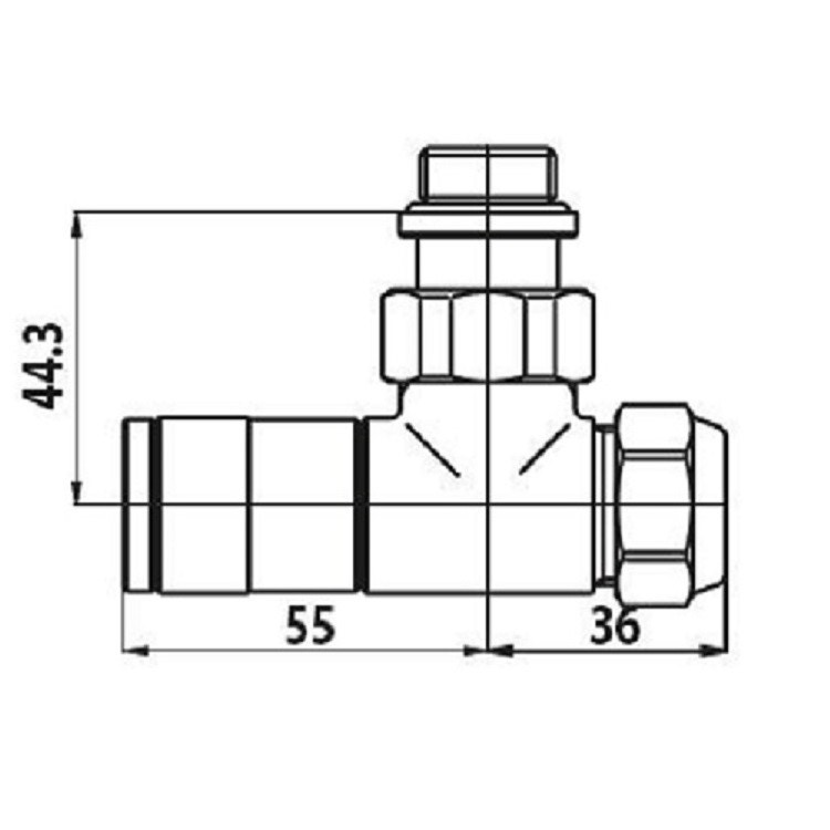 Immagine di Irsap Kit valvola manuale detentore a squadro, reverse sezione quadrata, cromo, attacco rame/multistrato 1/2" VALKITQUAD50
