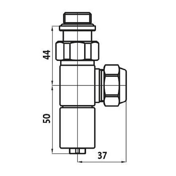 Immagine di Irsap Kit valvola manuale detentore a squadro, reverse sezione quadrata, cromo, attacco rame/multistrato 1/2" VALKITQUAD50