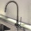 Immagine di Gessi OXYGENE CUCINA H.T. miscelatore semi-pro monocomando con canna girevole per lavello finitura finox 00908#149