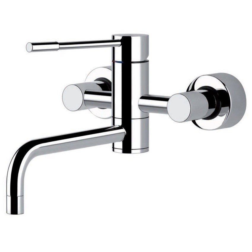 Immagine di Gessi OXYGENE CUCINA H.T. miscelatore monocomando a parete per lavello finitura cromo 13175#031