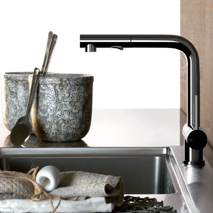 Immagine di Gessi OXYGENE miscelatore monocomando, con canna girevole e testina orientabile 120°, per lavello, finitura cromo 50201#031