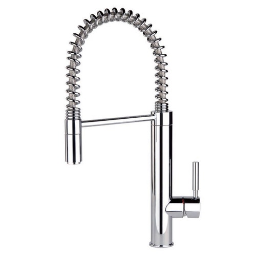 Immagine di Gessi OXYGENE CUCINA H.Y. miscelatore semi-pro monocomando con canna girevole monogetto e doccetta estraibile finitura cromo 29801#031