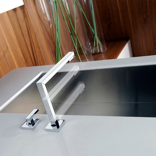 Immagine di Gessi SU&GIU' miscelatore con comando remoto e canna abbattibile, finitura cromo 17431#031