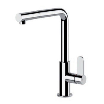 Immagine di Gessi HELIUM miscelatore monocomando, con canna girevole doccetta estraibile mono getto, finitura cromo 50103#031