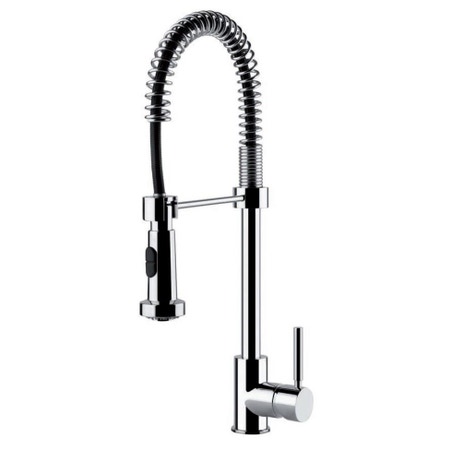 Immagine di Gessi NEUTRON miscelatore semi pro monocomando, con canna girevole e doccetta estraibile doppio getto, finitura cromo 50209#031