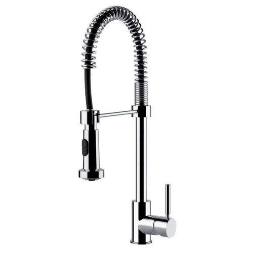 Immagine di Gessi NEUTRON miscelatore semi pro monocomando, con canna girevole e doccetta estraibile doppio getto, finitura cromo 50209#031