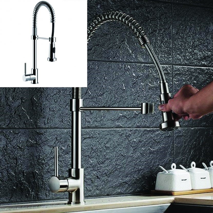 Immagine di Gessi NEUTRON miscelatore semi pro monocomando, con canna girevole e doccetta estraibile doppio getto, finitura cromo 50209#031