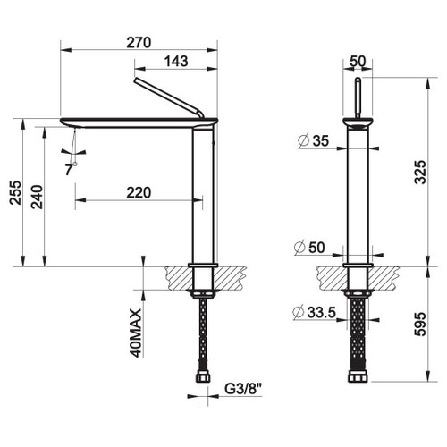 Immagine di Gessi KITCHEN miscelatore monocomando con canna girevole per lavello finitura finox 38510#149