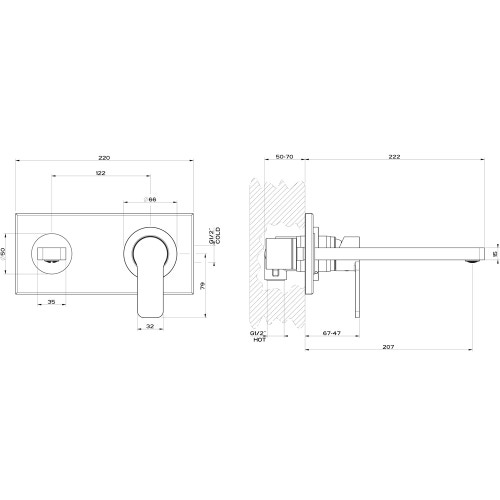 Immagine di Gessi CORSO VENEZIA parti esterne per miscelatore monocomando ad incasso con bocca senza scarico finitura cromo 47190#031