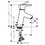 Immagine di Hansgrohe TALIS S miscelatore monocomando lavabo 80, con scarico e saltarello, finitura cromo 72010000