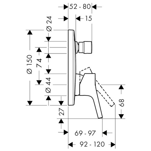Immagine di Hansgrohe TALIS S miscelatore monocomando vasca, ad incasso, finitura cromo 72405000