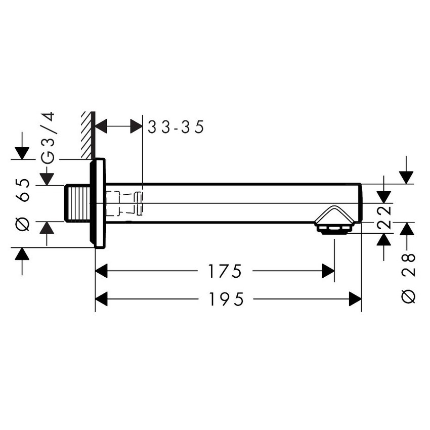 Immagine di Hansgrohe TALIS S bocca di erogazione, finitura cromo 72410000