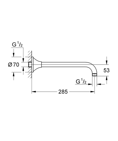 Braccio a parete 285 mm