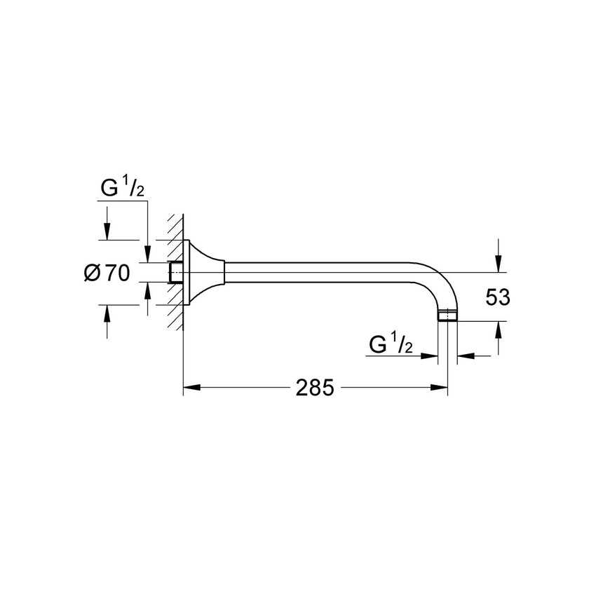 Braccio a parete 285 mm
