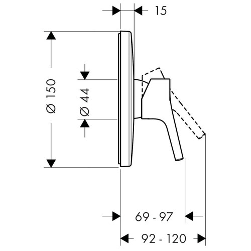 Immagine di Hansgrohe TALIS S miscelatore monocomando doccia, ad incasso, con limitatore della temperatura regolabile, finitura cromo 72606000