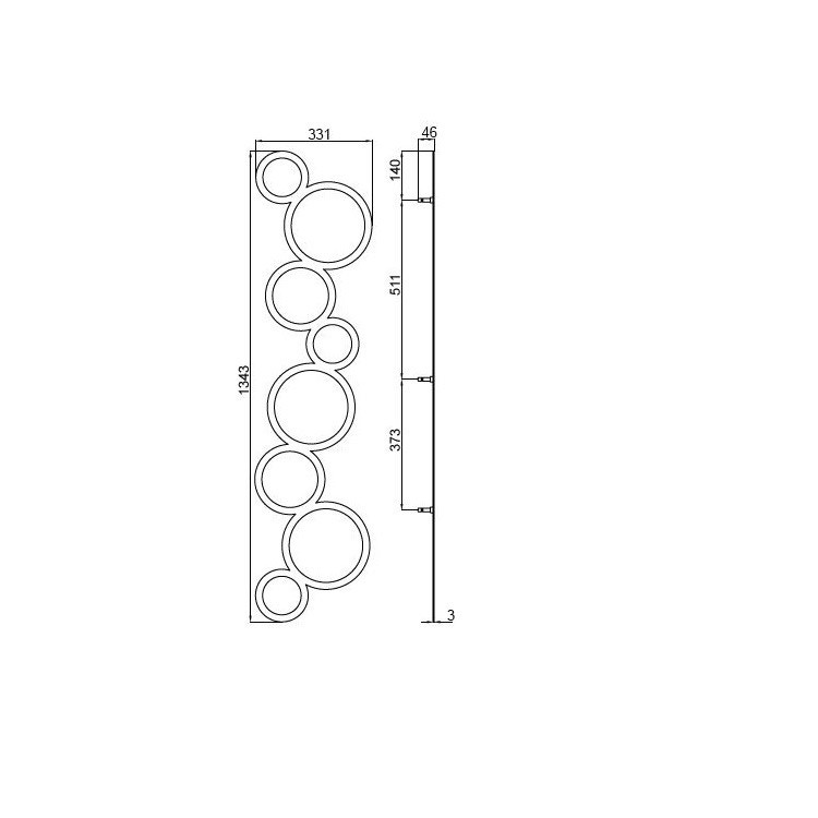 Immagine di Irsap BUBBLE Large per TESI, bianco, accessorio Design 134,3x33,1x4,6cm ATBUBBLEL01