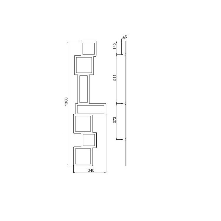 Immagine di Irsap SQUARED Large per TESI, bianco, accessorio Design 130x34x4,6cm ATSQUAREDL01
