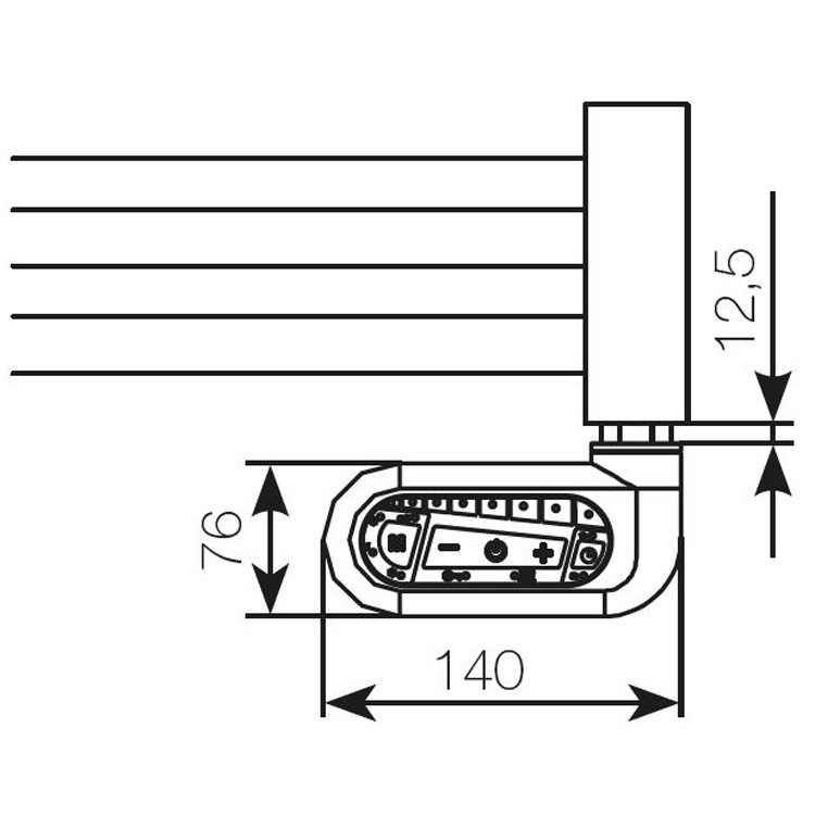 Immagine di Irsap resistenza elettrica con controllo elettronico bianco, 700W (L. 67cm) con 2 raccordi T 1/2" + 1 tappo 1/2" ANRE07009SP01