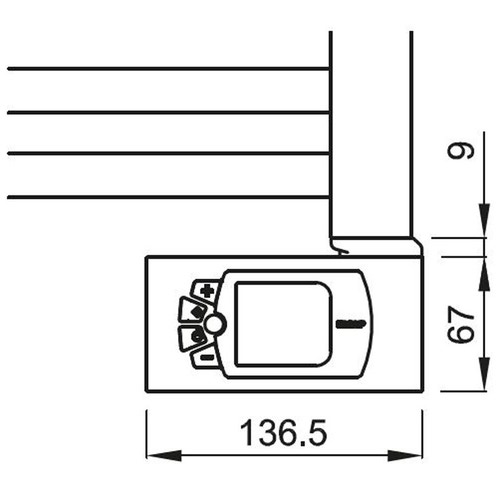 Immagine di Irsap resistenza elettrica con controllo elettronico IR cromo, 1000W (L. 81cm) con 2 raccordi T 1/2" + 1 tappo 1/2" ANRE1000HSP50