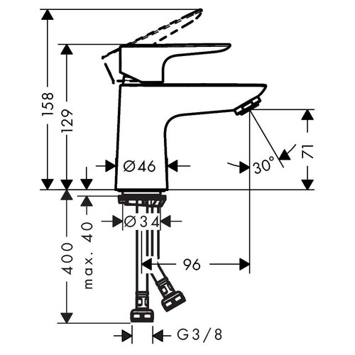 Immagine di Hansgrohe TALIS E miscelatore monocomando lavabo 80, CoolStart, senza scarico, finitura cromo 71704000