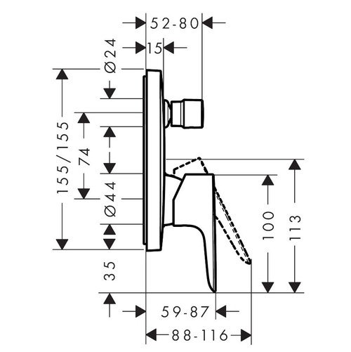Immagine di Hansgrohe TALIS E set rubinetteria con miscelatore lavabo con scarico, miscelatore bidet con scarico, miscelatore monocomando vasca ad incasso e corpo incasso, finitura cromo SETALE005