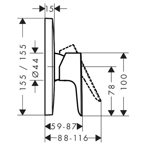 Immagine di Hansgrohe TALIS E miscelatore monocomando doccia, incasso, finitura cromo 71765000