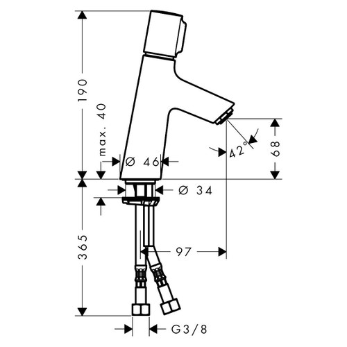 Immagine di Hansgrohe TALIS SELECT S miscelatore lavabo 80, senza saltarello e scarico, finitura cromo 72041000