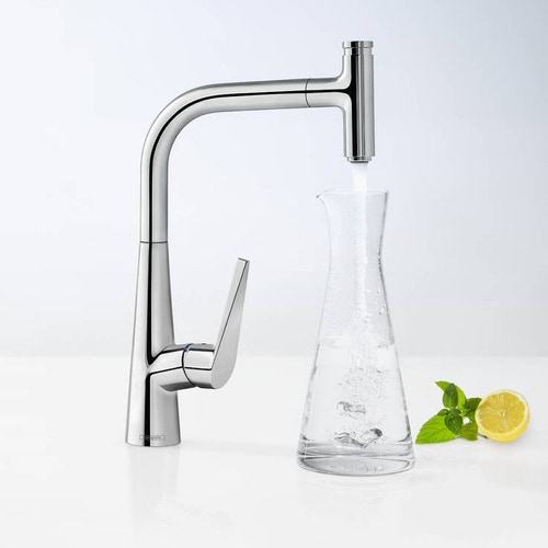 Immagine di Hansgrohe M51 miscelatore cucina monocomando 300, con bocca d'erogazione estraibile, finitura cromo 72821000