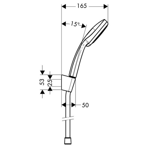 Immagine di Hansgrohe CROMA 100 set supporto doccia vario con flessibile doccia 125 cm finitura cromo 27592000