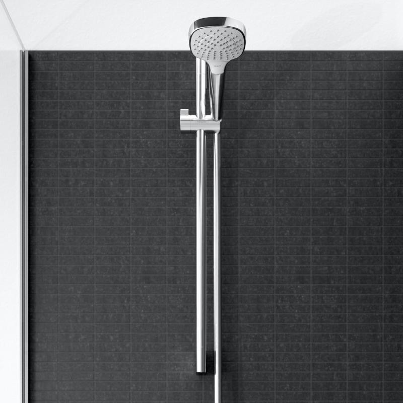 Immagine di Hansgrohe CROMA SELECT E set doccia Vario, con asta doccia 65 cm, finitura cromo e bianco 26582400