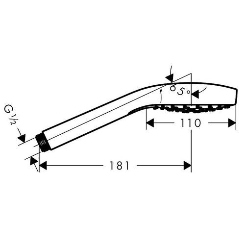 Immagine di Hansgrohe CROMA SELECT S doccetta 1 jet EcoSmart 9 l/min, finitura cromo e bianco 26805400