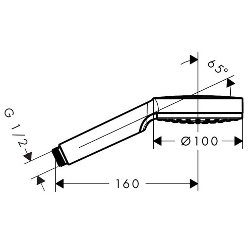 Immagine di Hansgrohe CROMETTA doccetta 1 jet EcoSmart 9 l/min, finitura cromo e bianco 26333400