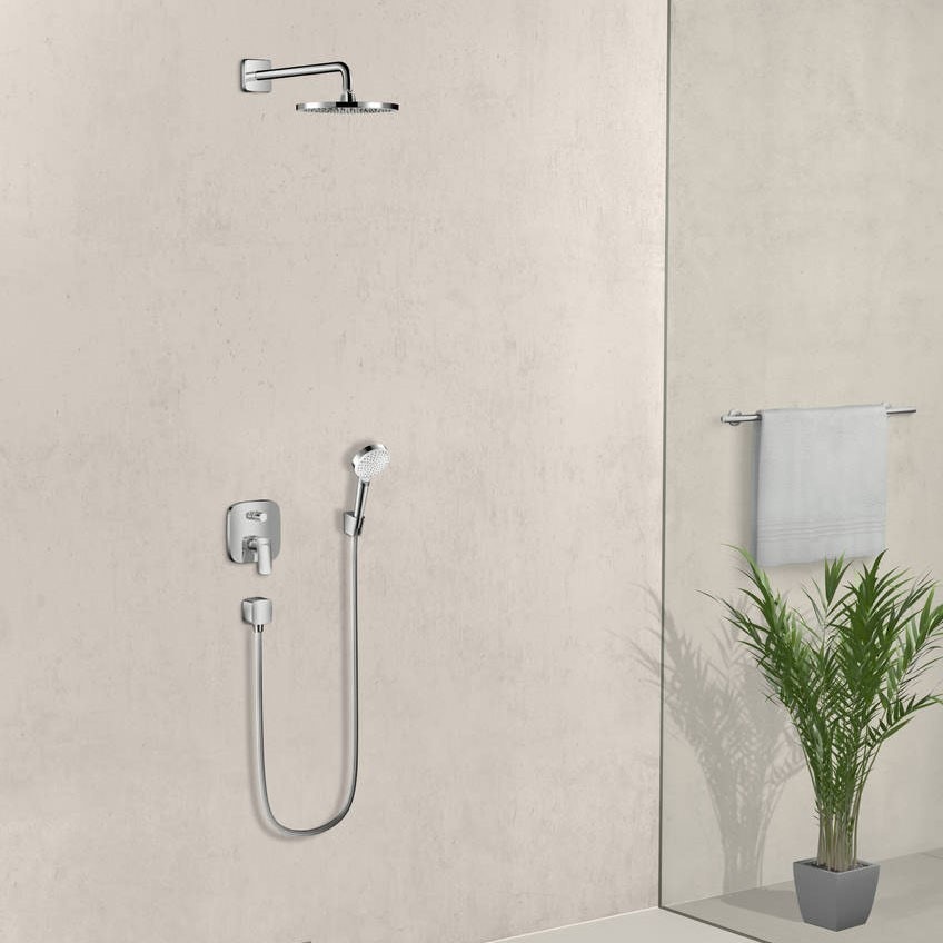 Immagine di Hansgrohe CROMETTA doccetta 1 jet EcoSmart 9 l/min, finitura cromo e bianco 26333400