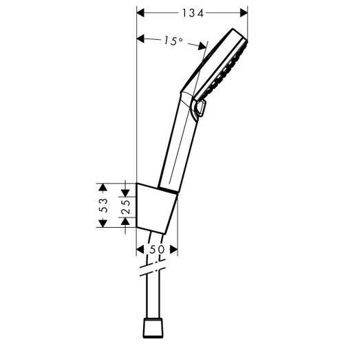 Immagine di Hansgrohe CROMETTA set supporto doccia Vario, EcoSmart 9 l/min con flessibile doccia 160 cm, finitura cromo e bianco 26694400