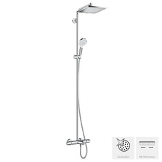 Immagine di Hansgrohe CROMETTA E showerpipe 240 1 jet con termostatico vasca finitura cromo 27298000