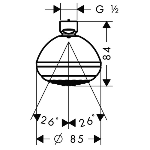 Immagine di Hansgrohe CROMETTA 85 soffione doccia 220 1 jet Green 6 l/min, finitura cromo 28423000