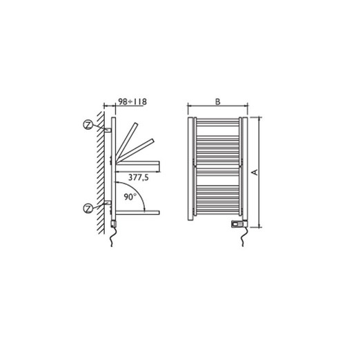 Immagine di Deltacalor Stendy Electric Scaldasalviette stendino Giallo h. 951 mm SYEPLS089050TS1018