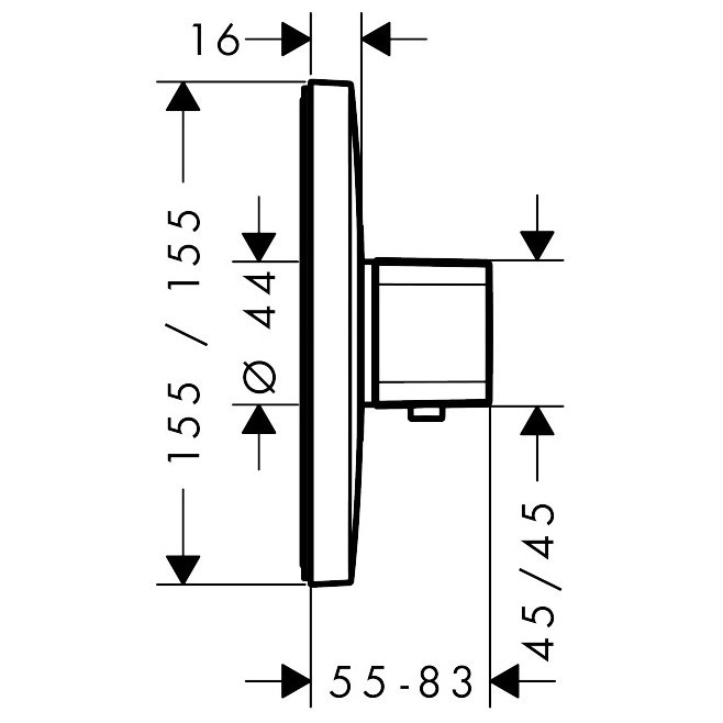 Immagine di Hansgrohe ECOSTAT E miscelatore termostatico ad incasso, finitura cromo 15705000